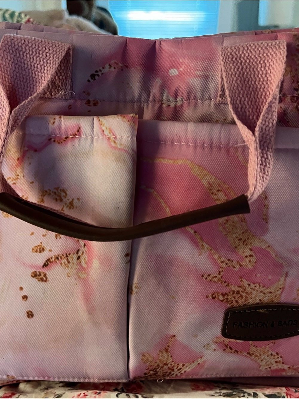 Pink Marble Tote Bag by